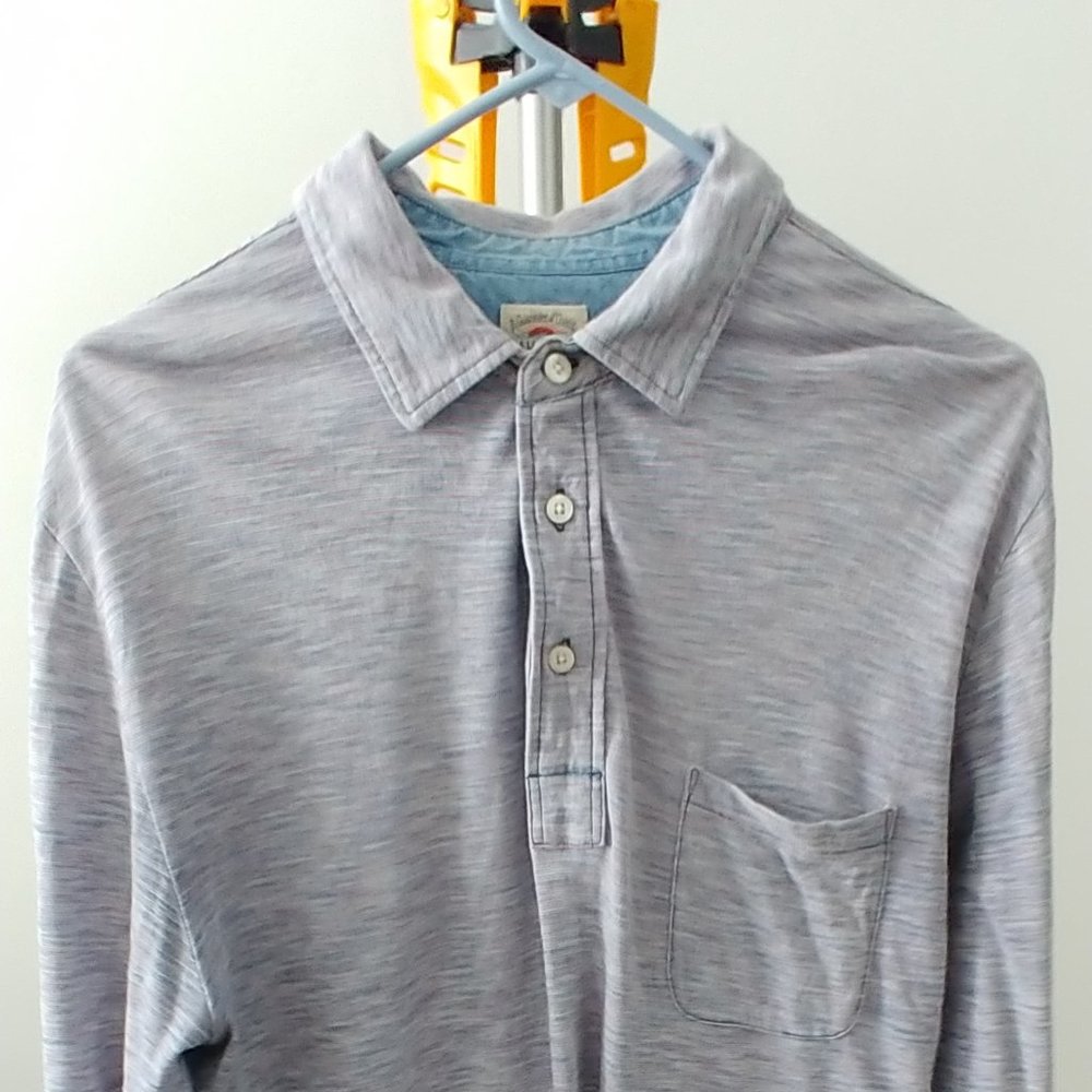 Faherty Bestseller! Large Long-Sleeve Indigo Polo